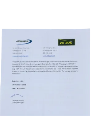 KTA-Tator Certified Stainless Steel Wet Film Thickness Gauge - Image 2