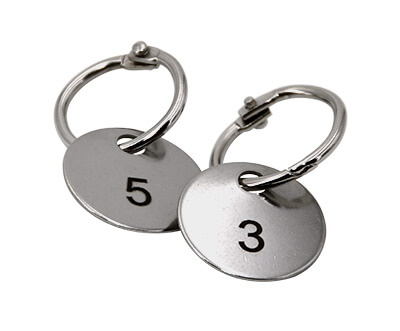 Six (6) replacement engraved ID tags for temperature probes.